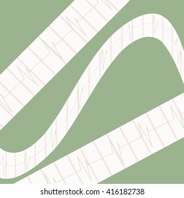 Vector illustration cardiogram tape