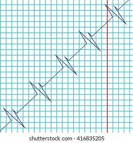 Vector illustration cardiogram tape