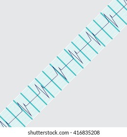 Vector illustration cardiogram tape