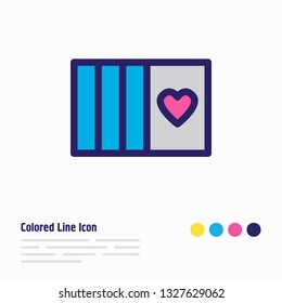 Vector illustration of cards icon colored line. Beautiful entertainment element also can be used as poker icon element.