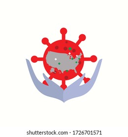 vector illustration care united states for virus corona