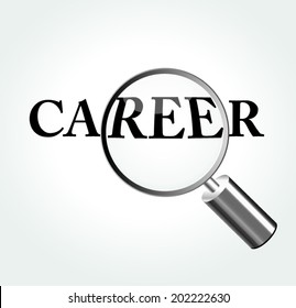 Vector illustration of career concept with magnifying