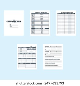 Vector illustration of Caregiver log book template