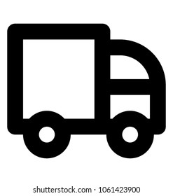 
Vector illustration of cargo delivery van. Bold line vector icon 
