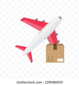 Vektorgrafik von Symbol und Symbol der Frachtflugzeugebene. farbige Symbole für Website-Design. Einfaches Design auf transparentem Hintergrund (PNG).