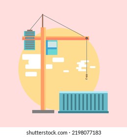 vector illustration of cargo at the port of the warehouse
