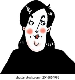 vector illustration caricature of middle aged woman with rolled eyes isolated 