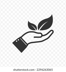 Vector illustration of caring for plants icon in dark color and transparent background(png).