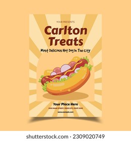 Vector Illustration of Carlton Treat Flyer Poster