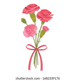 Vector illustration of Carnation bouquet