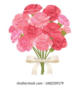 Vector Illustration Of Carnation Bouquet