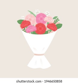 Vector illustration of a carnation bouquet.