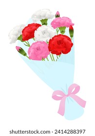 Vector illustration of carnation bouquet