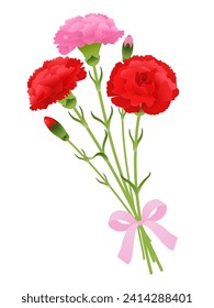 Vector illustration of carnation bouquet