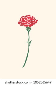 Vector Illustration. Carnation Flowers Illustration With Color.