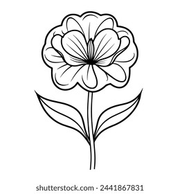 Ilustración vectorial de un icono de contorno de clavel, ideal para proyectos botánicos.