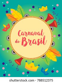 Vector Illustration. Carnival in Brazil. 