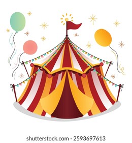 Vector illustration of Carnival clipart circus tent