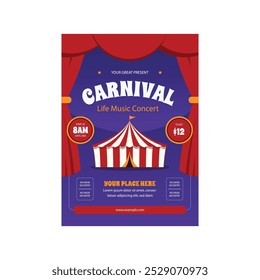 Vector illustration of carnival festival flyer poster template design