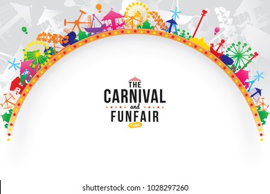 Vector illustration of the carnival funfair design. 