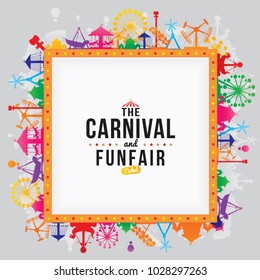 Vector illustration of the carnival funfair design. 
