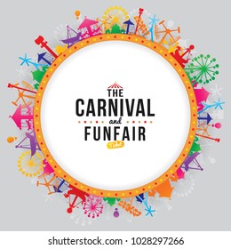 Vector illustration of the carnival funfair design. 