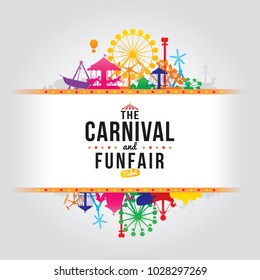 Vector illustration of the carnival funfair design. 