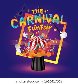 Vector illustration of the carnival funfair design. 