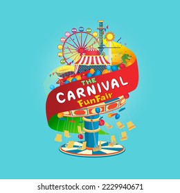 Ilustración vectorial del diseño de la feria de carnaval. 