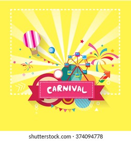 Vector illustration of the carnival funfair design.