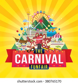 Vector illustration of the carnival funfair design. 