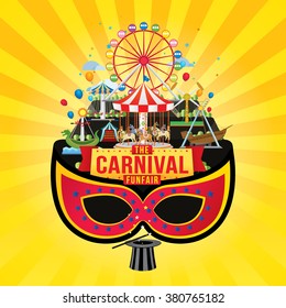 Vector illustration of the carnival funfair design. 