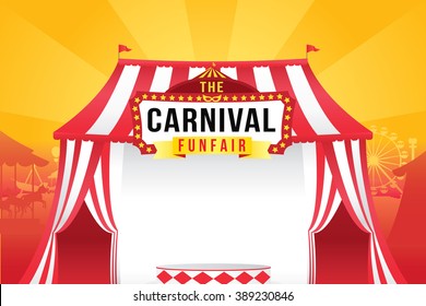 Vector illustration of the carnival funfair design. 