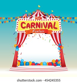 Vector illustration of the carnival funfair design. 