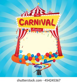 Vector illustration of the carnival funfair design. 