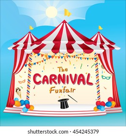 Vector illustration of the carnival funfair design. 