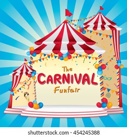 Vector illustration of the carnival funfair design. 