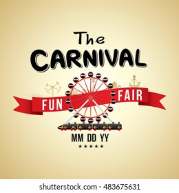 Vector illustration of the carnival funfair design. 