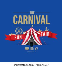 Vector illustration of the carnival funfair design. 