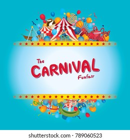 Vector Illustration Of The Carnival Funfair Design. 