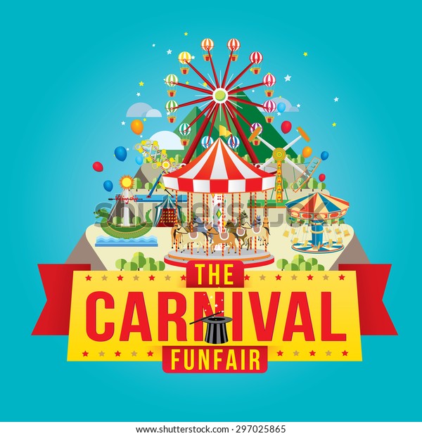 Vector Illustration Carnival Funfair Design Stock Vector (Royalty Free ...