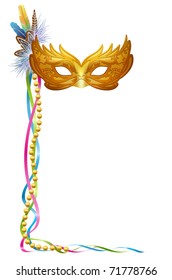 Vector illustration of a Carnival or Mardi Gras mask isolated on white.