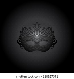 Vector illustration carnival mask on black background.