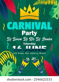 Vector illustration of Carnival Party social media feed template