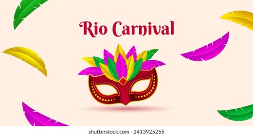 Vector illustration of Carnival in Rio de Janeiro social media feed template