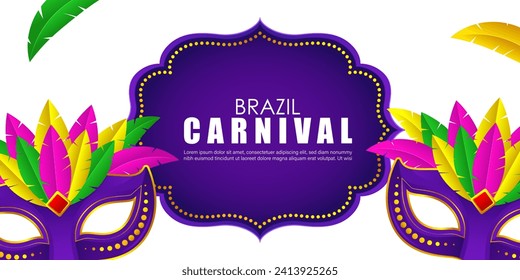 Vector illustration of Carnival in Rio de Janeiro social media feed template