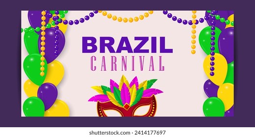 Vector illustration of Carnival in Rio de Janeiro social media feed template