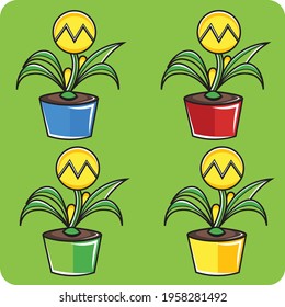 vector illustration of carnivorous plants, a set suitable for wall decoration as well as packaging.