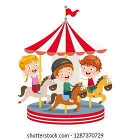 Vector Illustration Of Carousel