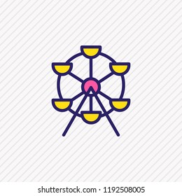 Vector illustration of carousel icon colored line. Beautiful infrastructure element also can be used as ferris wheel icon element.